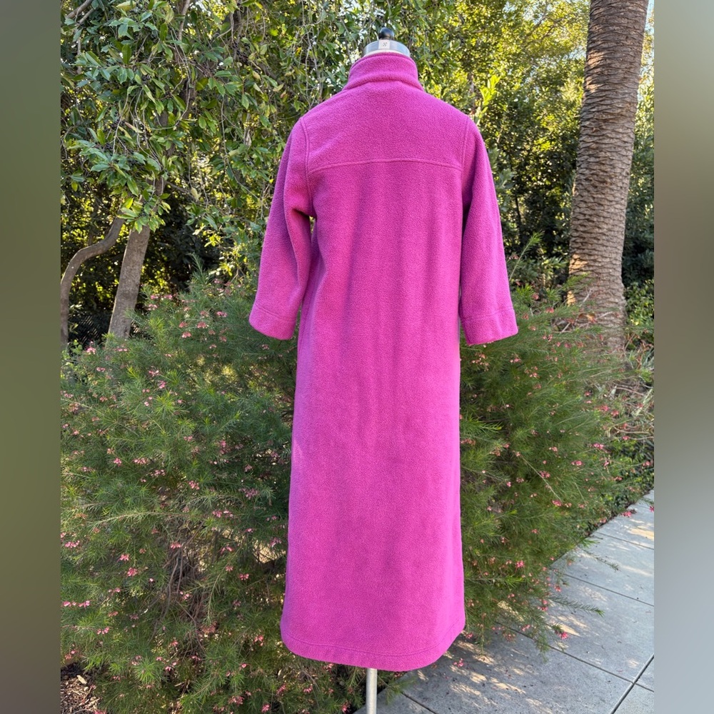 L.L. Bean Fuchsia Full-Length Zip Fleece Robe - Picture 4 of 4